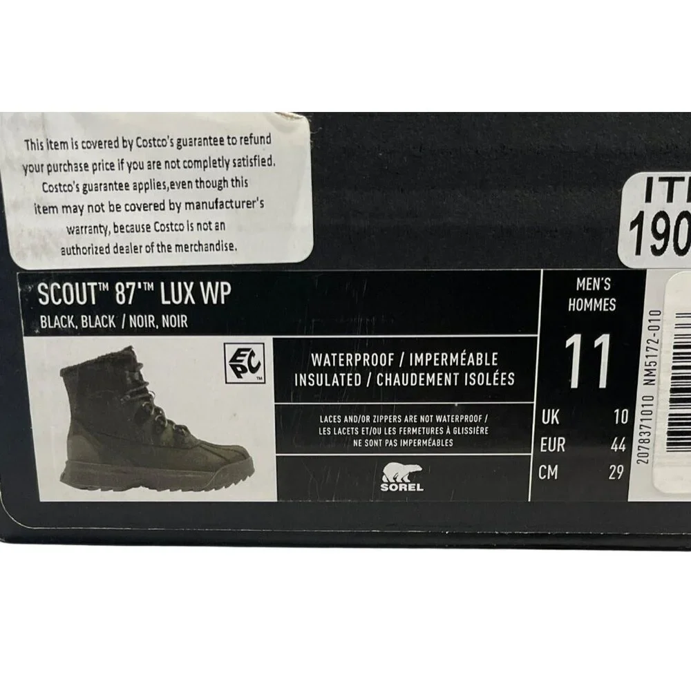 Sorel Men's Scout 87' Lux Waterproof Boots Size 11 New